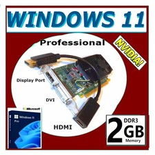2GB✔️Windows 11 DUAL-MONITOR Video Card✔️PCI-E 2.0 BUMDLE✔️DP to HDMI Adapter picture