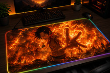 One Piece RGB XXL Mouse Pad Luffy Gear 5 Zoro Ace Anime Desk Mat LED picture