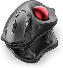 Nulea M511 Wireless Trackball Mouse, Rechargeable Ergonomic Thumb-Control.. RED picture