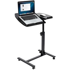 Mobile Adjustable Height Laptop Stand Notebook Rolling Laptop Desk W/ 4 Casters picture