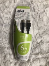 Ativa 6ft (1.8m) USB 2.0 Cable A Male / Mini USB B (4-pin mini) BRAND NEW picture
