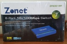 Zonet Model ZFS3018P 8 Ports 10/100Mbps Fast Ethernet Switch w/Power Supply NEW picture