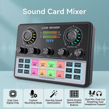 Sound Card Mixer Dual Live Broadcast Support Adjustable Treble Bass for Mobile picture