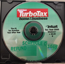 Intuit Quicken TurboTax Home & Business Tax Year 2000 For Windows Software Disc picture