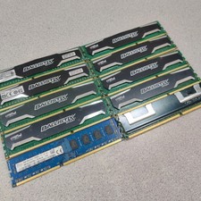 LOT OF 10 VARIOUS RAM STICKS W/ 8X Crucial Ballistix Sprt DDR3-1600 (2x4GB) RAM picture