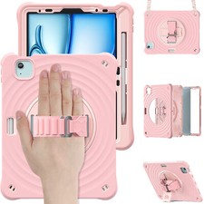 Ripple Shockproof Silicone Hand Strap Stand Case Cover for iPad Air 11