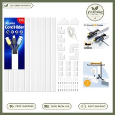 Cable Management White Wall Covers - 157in Durable PVC Hider for Pets & Kids picture