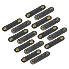 15 Pcs Leather Cable Straps Cord Organizer 63x16mm Black picture