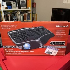 New Microsoft Natural Ergonomic Keyboard 4000 Wired USB Black Still Sealed picture