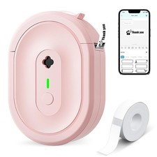 Pink N12 Label Maker Machine With Waterproof Tape Mini Printer App Organiser picture