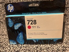HP Bright Office Ink Cartridge F9J66A DesignJet 728 Magenta Date: July 2021 picture