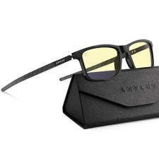 Blue Light Glasses for Men,Rectangle Business Style Glasses, Carbon Fiber Str... picture