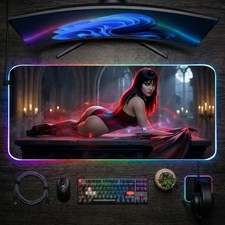 Vampirella Mouse Pad, Vampirella LED RGB Desk Mat, Gift for Gamer, Horror Decor picture