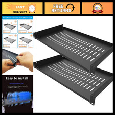 2-Pack 1U Vented Cantilever Shelf for Server Rack - 10