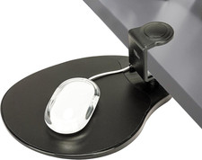 Clamp on Mouse Platform, Clip on Mouse Pad, Rotating 360, Easy Slide Out Tray, S picture