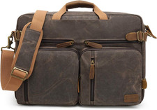 Laptop Messenger Bag Vintage Shoulder Bag Convertible Backpack Retro Briefcase V picture