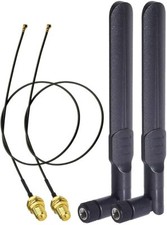 2-Pack Dual Band WiFi 2.4GHz 5GHz 8dbi RP-SMA Male Antenna ,20cm MHF4 Cable picture