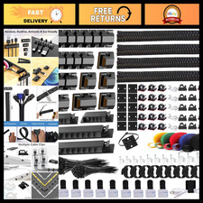 327 PCS Cable Management Kit - 4 Cable Sleeves & 65 Clips for Organizing Wires picture