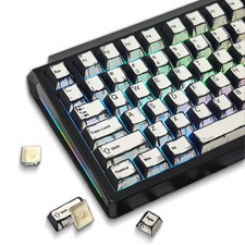 FunHub Retro PBT Keycaps  White 137 Keycaps Set for Full Size Mechanical Keyb... picture