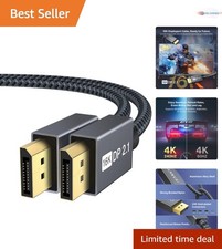 DisplayPort 2.1 Cable 6.6ft High Speed 16K 8K 4K HDR HDCP for Gaming Monitors picture