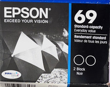 Epson 69 Black Standard-Capacity Inkjet Ink Cartridges 2-Pack 06/2024 picture