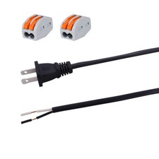 AC Power Pigtail 2 Prong 18AWG, Replacement Cable 120V Wall Plug, 3ft Polarized picture