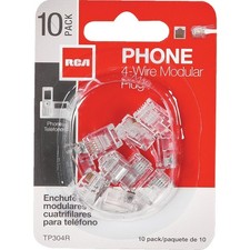 RCA Clear 4-Wire Modular Outlet Phone Plug (10-Pack) TP304R RCA TP304R picture