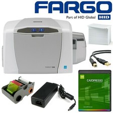 Fargo C50 ID Card Thermal Printer w/ Software Ribbon and Supplies Bundle  PL picture