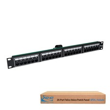 Voice 8P2C Telco Patch Panel with 24 Ports, Rear Female Telco/Amphenol Connec... picture