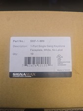 Signamax SKF-1-WH 1 Port Single Gang Keystone Faceplate (Box Of 10) picture