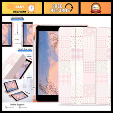 Pink Floral Patchwork Trifold Case for iPad 10.2