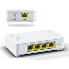 5 Port Gigabit PoE Switch - 4 PoE+ Ports, 60W Total, Plug and Play, Small Des... picture