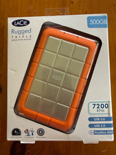 LaCie Rugged Triple 500GB 7200RPM External HDD USB 3.0 FireWire 800 RUF WU3B 13h picture