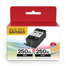 250XL Black Ink Cartridges for Canon Printers 4 Pack High Yield Premium Quality picture