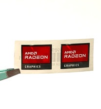 2pcs AMD Radeon Graphics Sticker Label  Decal 19mm x 16mm #1 picture