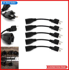 6 Inch Power Extension Cable 18 AWG 10 Amp 120 Volt Gold Plated 5 Pack Outlet picture
