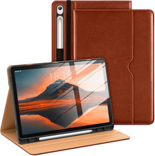Premium Leather Case for Samsung Galaxy Tab S10 Lite/S10 FE/S9 FE - Brown, Slim picture