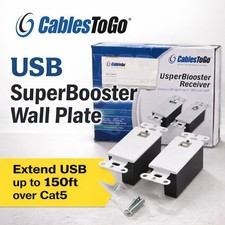 Cables To Go USB SuperBooster Wall Plate Kit Cat5 Extender 150ft Model 29342 picture