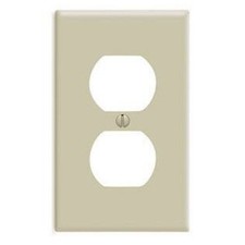 Leviton 86003, Standard, 1-Gang, Ivory, 1-Duplex Receptacle, Wallplate, 1pc picture