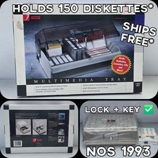 VTG Acco Diskette Tray 3.5'' Multimedia Tray Data CD Cassette Deluxe Locking NEW picture