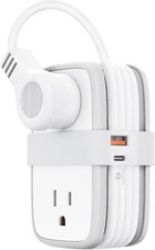 USB Travel Power Strip with GaN 45W USB C Ports 4 Wide-Spaced Outlets 4ft Cord picture