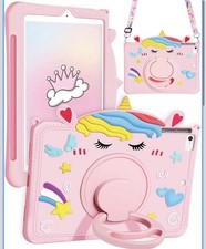 Girl Kid Unicorn Silicone Flat Case W Pen Holder For iPad 6th/5th Gen/Air 2 picture