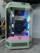 High End Custom Built Gaming PC in Thermaltake The Tower Green/Pink RGB picture