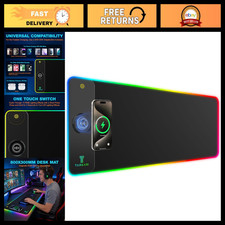 15W RGB Magnetic Wireless Charging Mouse Pad - Large 800x300mm, Pure Black picture
