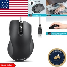 Compact Ergonomic USB Mouse with Silent Clicks - Perfect for Home and Office Use picture