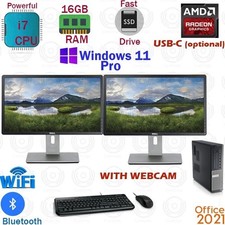 Windows 11 Custom Dell PC CORE i7 1TB SSD 16GB RAM | USB-C Dual Monitor Desktop picture