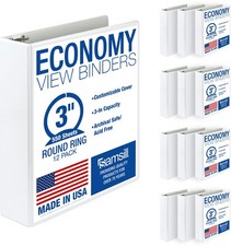 3 Ring Binders Inch 12 Pack 550 Sheet White Economy Samsill Round Clear View picture