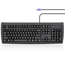 Periboard 107 Wired PS2 Full Size Keyboard US English Layout Black Key picture