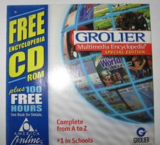 VTG 1998 Grolier Multimedia Encyclopedia CD Windows 98/8095/3.1/NT with Free AOL picture