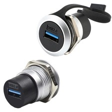 PENGLIN 2Pack USB 3.0 Panel Mount Coupler, Pass 2PCS USB3.0, Silver&Black picture